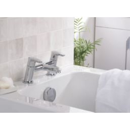 Bristan Orta Chrome-Plated 125mm Deck Mounted Lever 2 Tap Holes Bath Mixer Tap