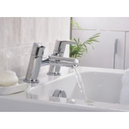 Bristan Orta Chrome-Plated 125mm Deck Mounted Lever 2 Tap Holes Bath Mixer Tap