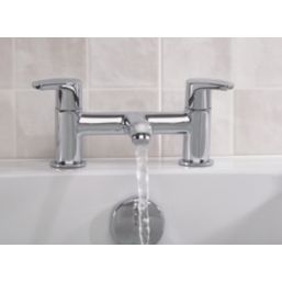 Bristan Orta Chrome-Plated 125mm Deck Mounted Lever 2 Tap Holes Bath Mixer Tap