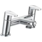 Bristan Orta Chrome-Plated 125mm Deck Mounted Lever 2 Tap Holes Bath Mixer Tap