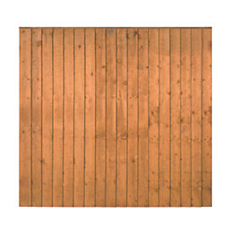 Forest Vertical Board Closeboard  Garden Fencing Panel Golden Brown 6' x 5' 6" Pack of 4