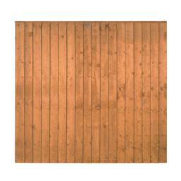 Forest Vertical Board Closeboard  Fence Panels Golden Brown 6' x 5' 6" Pack of 4