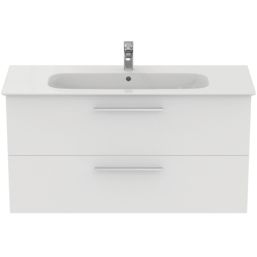 Ideal Standard i.life A Wall-Hung Vanity Unit with Chrome Handles & Basin Matt White 1200mm x 440mm x 630mm