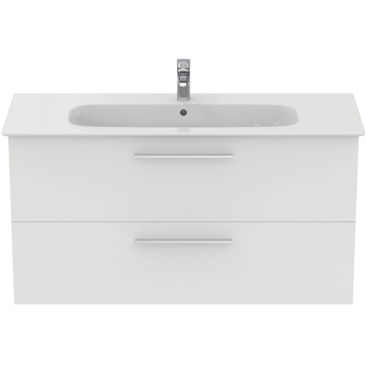 Ideal Standard i.life A Wall-Hung Vanity Unit with Chrome Handles & Basin Matt White 1200mm x 440mm x 630mm (479HM)