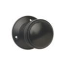 Designer Levers Ringed Mortice Door Knob Pair Matt Black 64mm