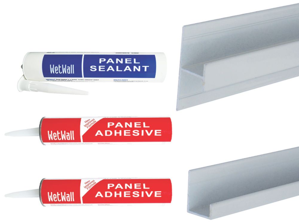 Splashwall White 2 sided Panel kit (L)2420mm (W)1200mm - 5