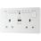British General Evolve 13A 2-Gang SP Switched Socket with WiFi Extender + 2.1A 10.5W 1-Outlet Type A USB Charger Pearlescent White with White Inserts