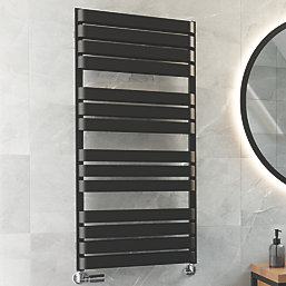Terma Warp T Designer Towel Rail 1110m x 500mm Black 2660BTU