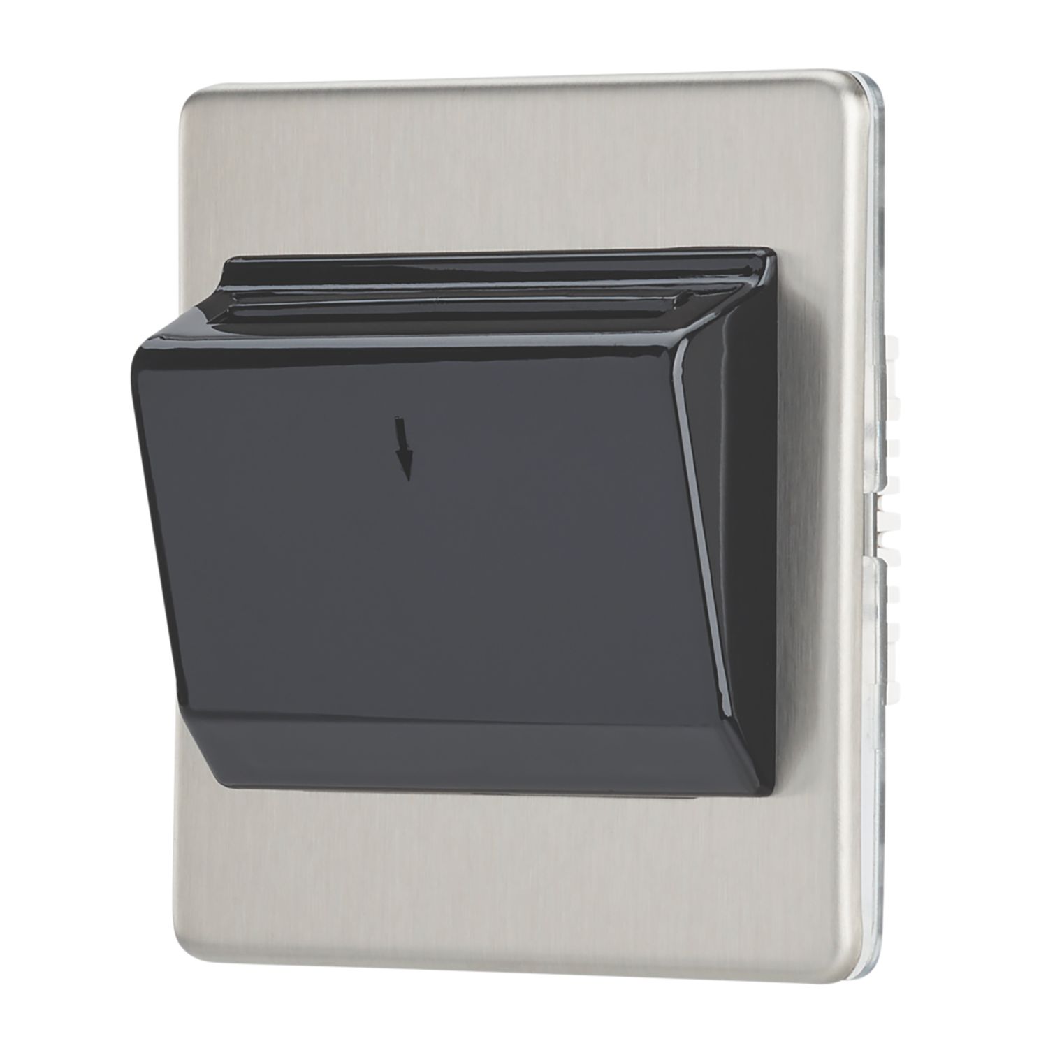 Contactum Lyric 10AX Key Card Switch Brushed Steel with Black Inserts (479RR)