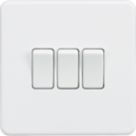 Knightsbridge  10AX 3-Gang 2-Way Light Switch  Matt White