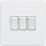 Knightsbridge  10AX 3-Gang 2-Way Light Switch  Matt White