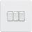 Knightsbridge SF4000MW 10AX 3-Gang 2-Way Light Switch  Matt White