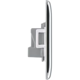 British General Nexus Metal 5A 1-Gang Unswitched Round Pin Socket Polished Chrome with White Inserts