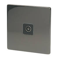 LAP  Coaxial TV Socket Black Nickel with Black Inserts