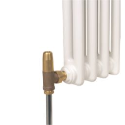 Tesla Winchester 15mm x 1/2" Bronze/Black Angled & L/S Traditional Manual Radiator Valve & Lockshield