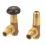 Tesla Winchester 15mm x 1/2" Bronze/Black Angled & L/S Traditional Manual Radiator Valve & Lockshield