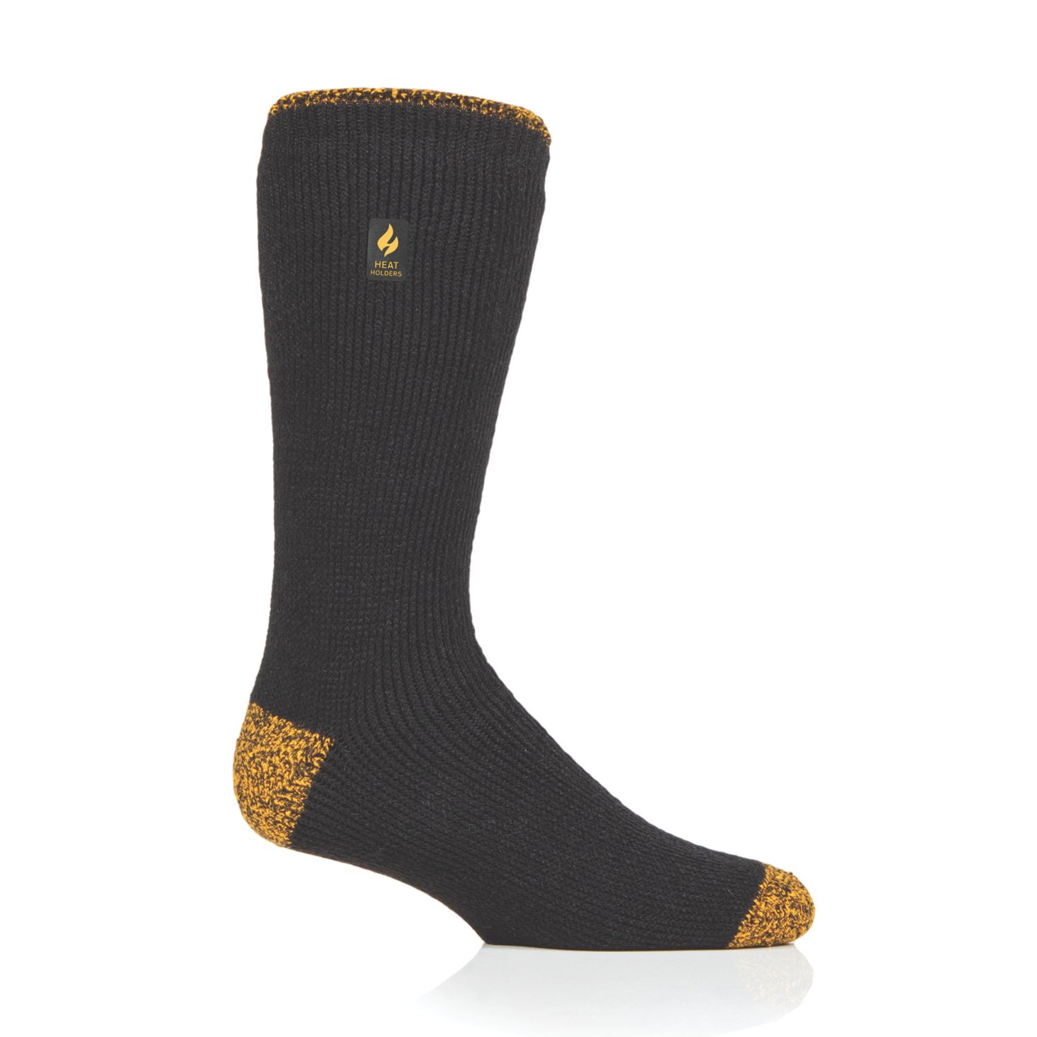 SockShop Heat Holders Reinforced Socks Black/Yellow 6-11 1 Pair (4803V)