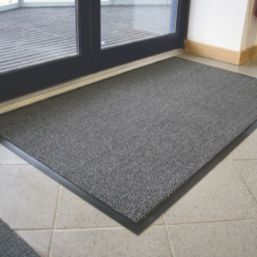 COBA Vyna-Plush Entrance Mat Black/Steel 900mm x 600mm x 7mm
