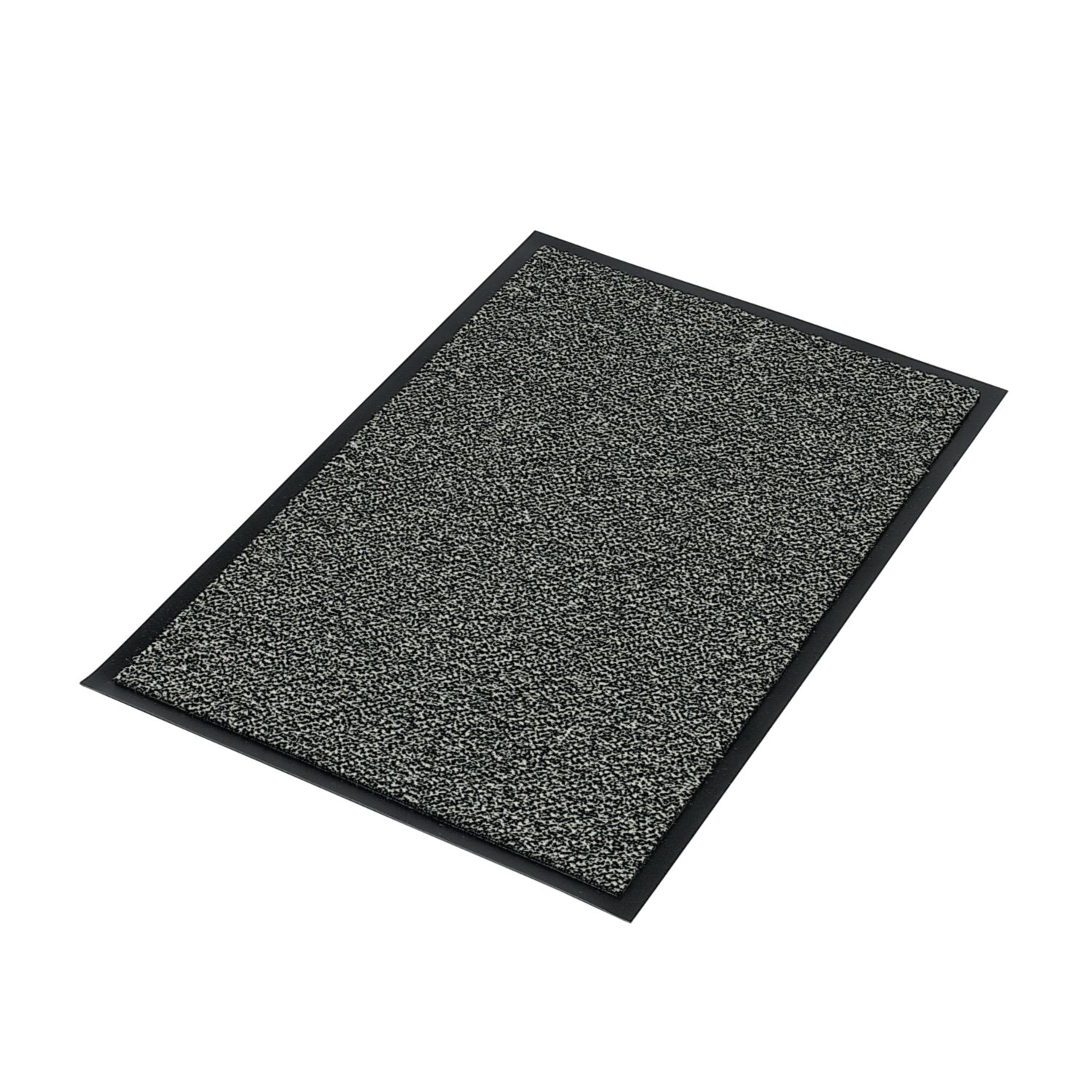 COBA Vyna-Plush Entrance Mat Black/Steel 900mm x 600mm x 7mm (48057)