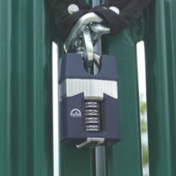 Squire Warrior Weatherproof Closed Shackle Combination  Heavy Duty Padlock Blue/Chrome 55mm