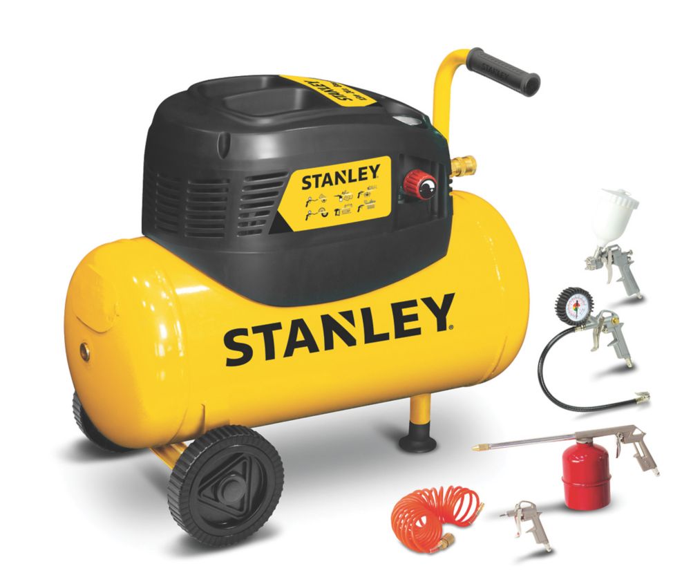 verzending Verzakking Idool Stanley B6CC304SCR523 24Ltr Electric Compressor with 5 Piece Accessory Kit  230V - Screwfix