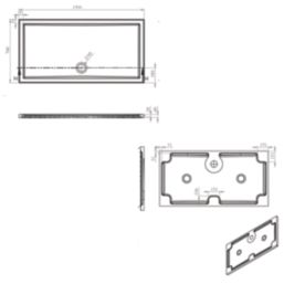Milan Rectangular Bathroom Shower Tray & Waste White Gloss 1500mm x 760mm x 40mm