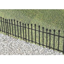 Apollo Metal Decorative Border Edge Fencing (Straight) Matt Black Powder Coated 0.45m