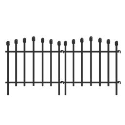 Apollo Metal Decorative Border Edge Fencing (Straight) Matt Black Powder Coated 0.45m