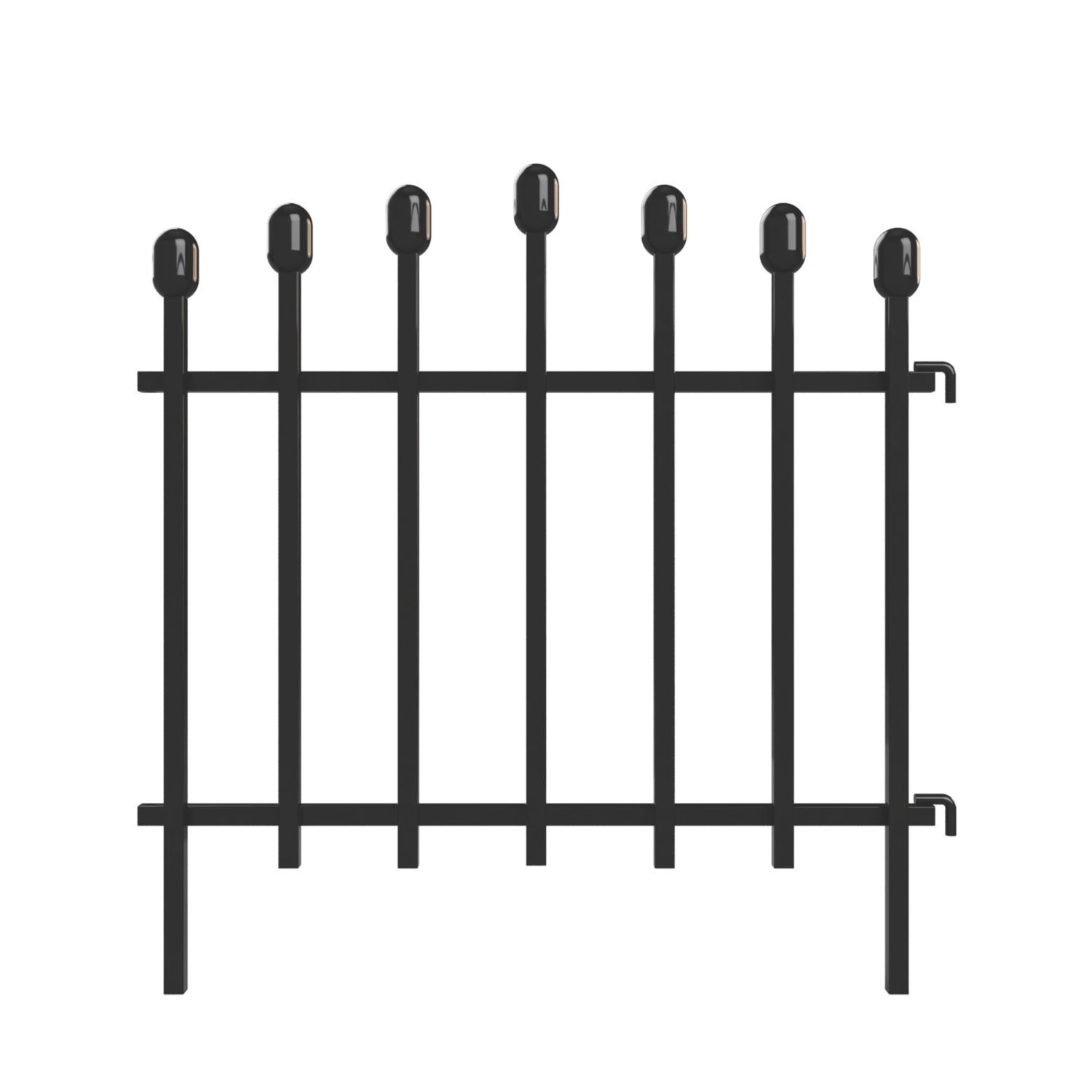 Apollo Metal Decorative Border Edge Fencing (Straight) Matt Black Powder Coated 0.45m (480AV)