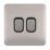 Schneider Electric Lisse Deco 10AX 2-Gang 2-Way Light Switch  Brushed Stainless Steel with Black Inserts