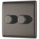 British General Nexus Metal 2-Gang 2-Way LED Dimmer Switch  Black Nickel