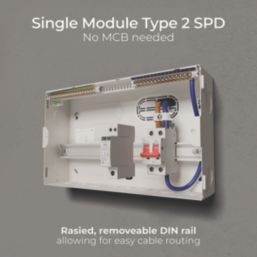 British General Circuit Protection 13-Module 13-Way Part-Populated High Integrity Main Switch Consumer Unit with SPD