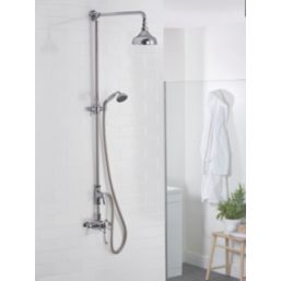 Bristan 1901 HP/Combi Flexible Exposed Chrome-Plated Thermostatic Concentric Mixer Shower with Diverter