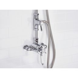Bristan 1901 HP/Combi Flexible Exposed Chrome-Plated Thermostatic Concentric Mixer Shower with Diverter
