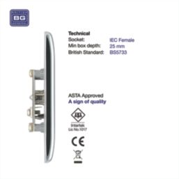 British General Nexus Metal 1-Gang Coaxial TV Socket Polished Chrome