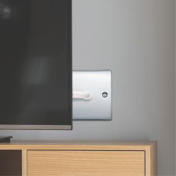 British General Nexus Metal 1-Gang Coaxial TV Socket Polished Chrome