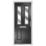 Crystal  2-Panel 2-Light Left or Right-Handed Black Composite Front Door 2055mm x 920mm