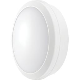 Luceco Atlas Indoor & Outdoor Maintained Emergency Round LED Bulkhead With Microwave Sensor White 12.5W 1250lm