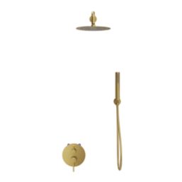 Swirl Melba Rear-Fed Concealed Satin Brass  Multi-Head Shower