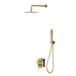 Swirl Melba Rear-Fed Concealed Satin Brass  Multi-Head Shower