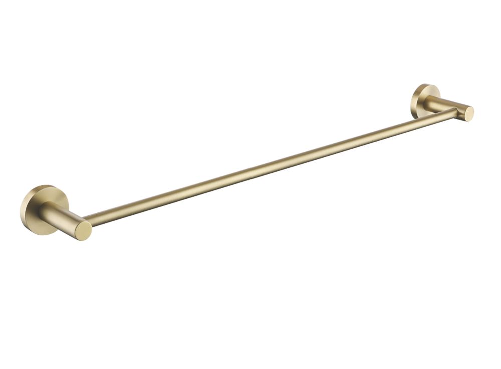 Bristan Round Towel Rail Brushed Brass 595mm x 72mm x 48mm Screwfix