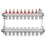 JG Underfloor 9 Port Heating Manifold Brushed Steel