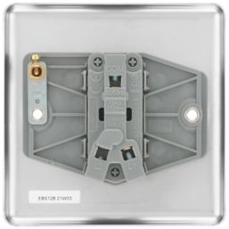 LAP  10AX 1-Gang 2-Way Light Switch  Brushed Stainless Steel with Black Inserts