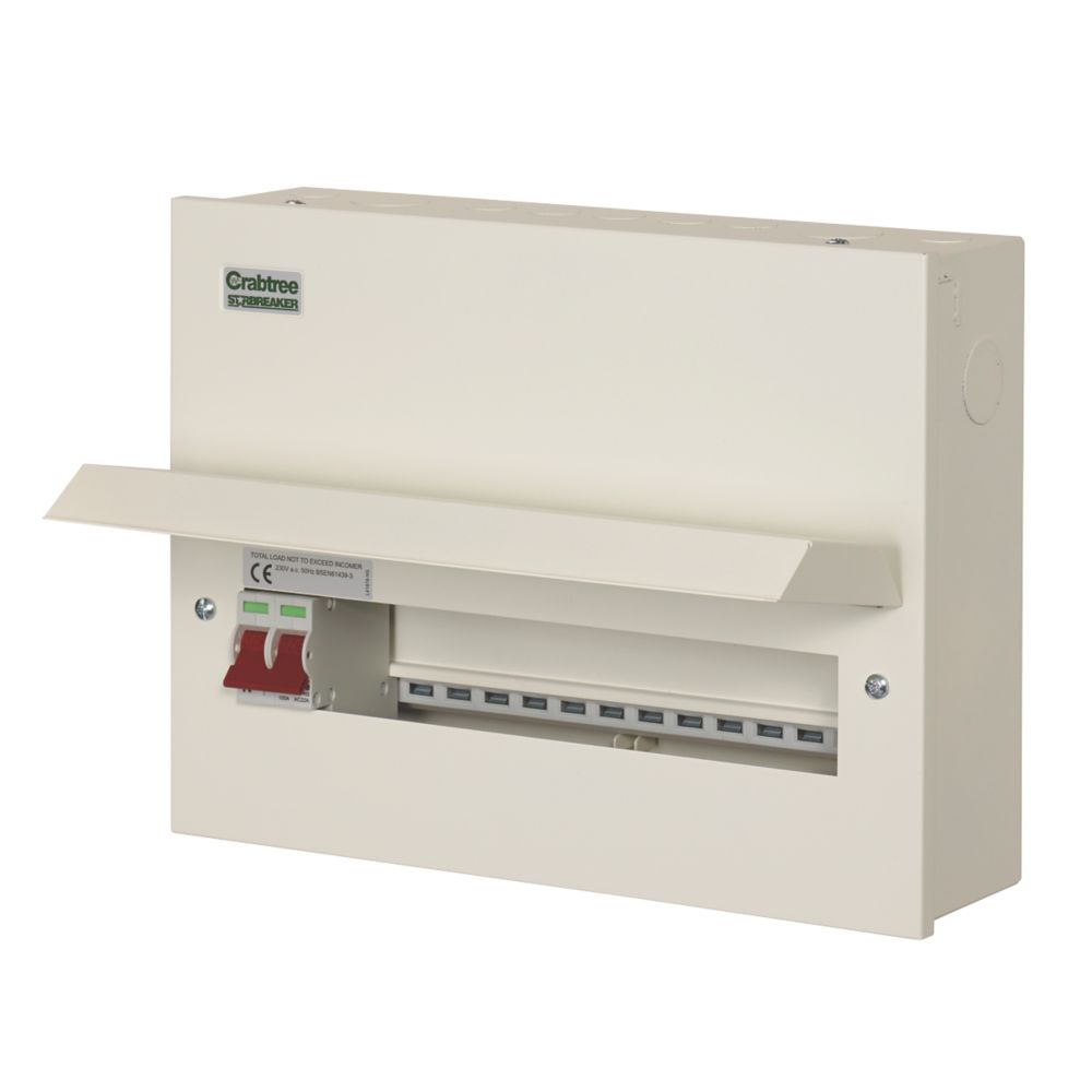 Crabtree Starbreaker 15-Module 13-Way Part-Populated  Main Switch Consumer Unit