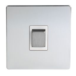 LAP  10AX 1-Gang Intermediate Switch Brushed Chrome with White Inserts