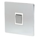 LAP  10AX 1-Gang Intermediate Switch Brushed Chrome with White Inserts