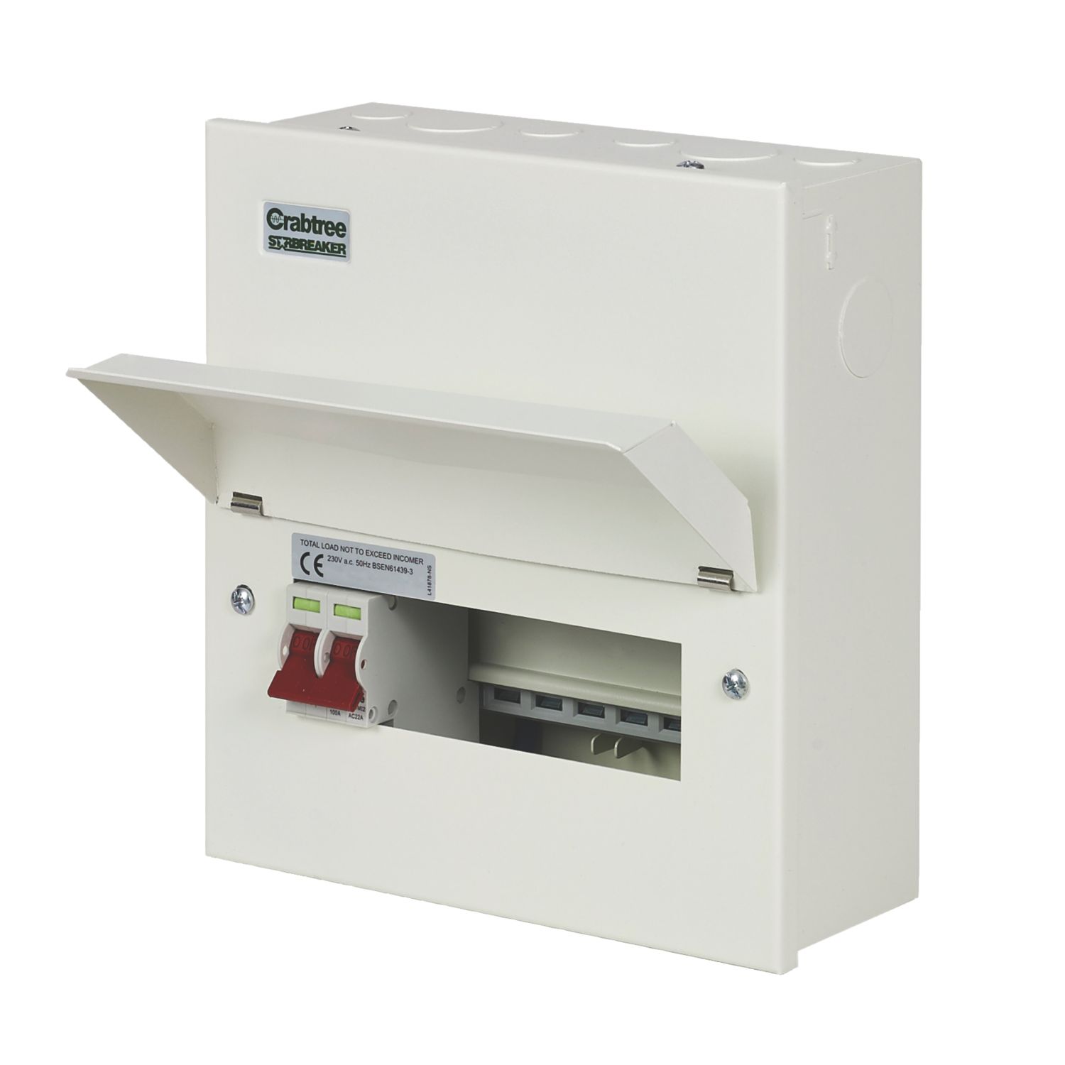 Crabtree Starbreaker 9-Module 7-Way Part-Populated Main Switch Consumer Unit (4818P)