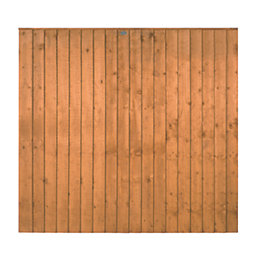 Forest Vertical Board Closeboard  Garden Fencing Panel Golden Brown 6' x 5' 6" Pack of 5