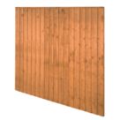 Forest Vertical Board Closeboard  Fence Panels Golden Brown 6' x 5' 6" Pack of 5