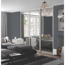 Spacepro Shaker 3-Door Sliding Wardrobe Door Kit Cashmere Frame Mirror Panel 2136mm x 2260mm